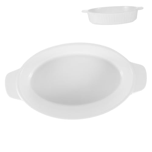 DONFAMDS 1Stück Keramik Backform mit Doppelgriff Auflaufform für Aufläufe und Snacks für Dessert Langlebig und Vielseitig Einsetzbar von DONFAMDS