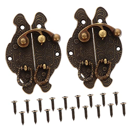DONFAMDS 2 Stück Antike Vintage Boxschlösser Teiliges Stabile Herzförmige Hasps für Schmuck Holz und Weinboxen Robuste Retro Verriegelung mit Feiner Verarbeitung in Bronze von DONFAMDS