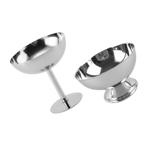 DONFAMDS 2 Stück Dessertschalen mit Fuß Vielseitige Eisbecher für Desserts und Cocktails Glänzendes Metall Leicht zu Reinigen für Partys von DONFAMDS