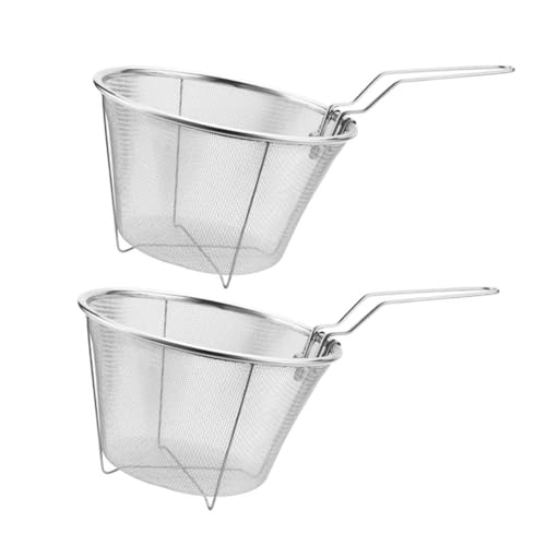 DONFAMDS 2 Stück Edelstahl Frittierkörbe mit Gleichmäßigen Ablauflöchern Leicht und Praktisch Hitzebeständig Faltbar für Pommes Frites und Vielseitiges Kochen DONFAMDS 2 Stück Edelstahl Frittierkörbe mit Gleichmäßigen Ablauflöchern Leicht und Praktisch Hitzebeständig Faltbar für Pommes Frites und Vielseitiges Kochen von DONFAMDS