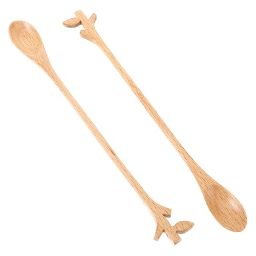 DONFAMDS 2 Stück Holzrührer mit Langem Honigrührlöffel Handgefertigt aus Holz für Zuhause Cafés Einzigartiges Design für Verschiedene Getränke DONFAMDS 2 Stück Holzrührer mit Langem Honigrührlöffel Handgefertigt aus Holz für Zuhause Cafés Einzigartiges Design für Verschiedene Getränke von DONFAMDS