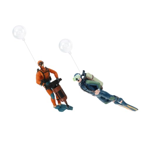 DONFAMDS 2 Stück Schwimmende Taucher Dekoration für Aquarium Plastiktaucher Figurine für Fischbehälter Kreative und Aquariengestaltung für Wasserlandschaften von DONFAMDS