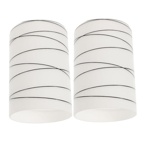 DONFAMDS 2 Stück Teiliges Zylindrisches Glas Lampenschirm Modernes Line Design Ersatzglas für Pendelleuchte Transparenter Lampenschirm mit Hervorragender Lichtdurchlässigkeit Passend für von DONFAMDS
