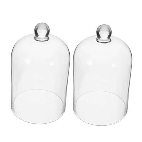 DONFAMDS 2stücke Glaskuppel Für Ewige Blumen Transparente Glasglocke Für Kreative Bastelideen Eleganter Lipstick-halter Staubdichte Glasvitrine Für Zuhause Und Büro von DONFAMDS