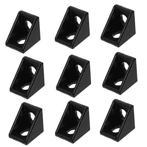 DONFAMDS 20 Stück Teiliges Aluminium Winkelprofil Eckverbinder Aluprofil Nut Zubehör Langlebige Aluminiumlegierung Kompatibel mit Aluminium Schiene Schwarzer Aluminiumprofil Verbinder für von DONFAMDS