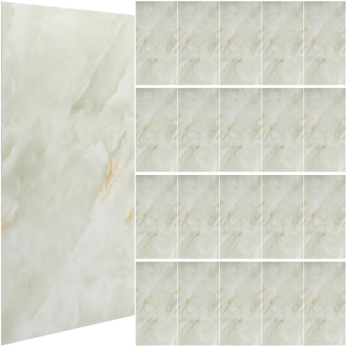 DONFAMDS 20 Stück Teiliges Selbstklebende Marmor optik Wandpaneele aus Xpe schaum Wasserdichte Fliesenaufkleber für Küchenrückwand und Bad Schnelle Montage ohne Werkzeug Dekorative von DONFAMDS