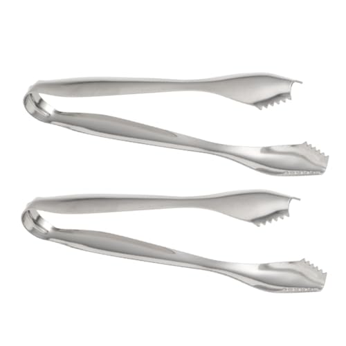 DONFAMDS 2Stücke Eiswürfel Clip Multifunktionale Zuckerzange für Eiswürfel Zuckerwürfel und Snacks für Party und Zuhause Silber von DONFAMDS