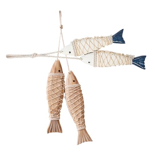 DONFAMDS 2Stücke Wanddekoration Holz mit Fischen Handgeschnitzte Hängeornamente im Ozeanstil Rustikale Küstendekoration für Wohnzimmer und Flexible Dekooptionen DONFAMDS 2Stücke Wanddekoration Holz mit Fischen Handgeschnitzte Hängeornamente im Ozeanstil Rustikale Küstendekoration für Wohnzimmer und Flexible Dekooptionen von DONFAMDS