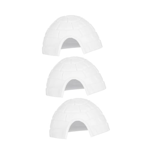 DONFAMDS 3 Stück Iglu-Modell winzig Iglu- Polar- Arktisches Modell Schnee Bären Zahlen Kleinkinder Puppenhaus Dekorationen kleine Figuren Miniaturfiguren Plastik Weiß von DONFAMDS
