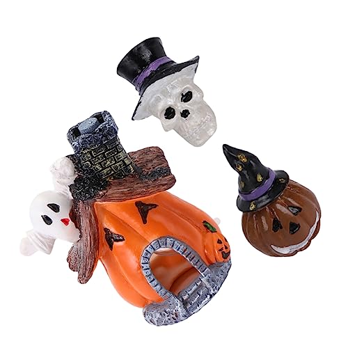 DONFAMDS 3 Stück Teiliges Aquarium mit Halloween Kürbis Motiven Langlebige und Sichere Ornamente für Fischbecken Kürbishaus Skelett und Magischem Kürbiskopf DONFAMDS 3 Stück Teiliges Aquarium mit Halloween Kürbis Motiven Langlebige und Sichere Ornamente für Fischbecken Kürbishaus Skelett und Magischem Kürbiskopf von DONFAMDS