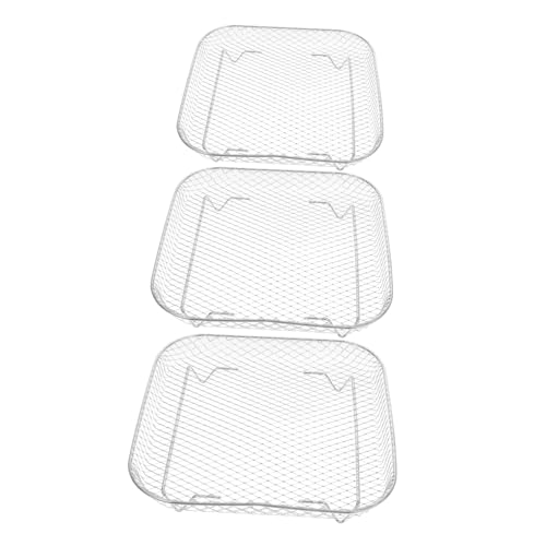 DONFAMDS 3Stücke Teiliges Heißluftfritteuse Gestell Quadratisches Abtropf Rack für Grillen Backen und Dämpfen Zubehör für Ihre Heißluftfritteuse von DONFAMDS