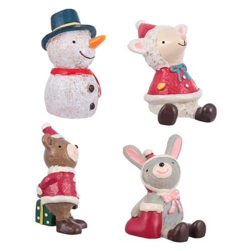 DONFAMDS 4 Stück Teiliges Weihnachtsdekor aus Harz für Aquarium Niedliche Figuren Hase Schaf Schneemann zur Festlichen Dekoration Ihres Aquariums und Tischs DONFAMDS 4 Stück Teiliges Weihnachtsdekor aus Harz für Aquarium Niedliche Figuren Hase Schaf Schneemann zur Festlichen Dekoration Ihres Aquariums und Tischs von DONFAMDS