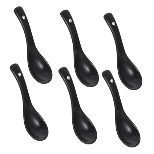 DONFAMDS 6 Stück Teiliges Schwarze Keramiklöffel Kleine Dessert Reislöffel mit Ergonomischem Griff Glatte Oberfläche Praktisches Küchengeschirr für Restaurant und Zuhause DONFAMDS 6 Stück Teiliges Schwarze Keramiklöffel Kleine Dessert Reislöffel mit Ergonomischem Griff Glatte Oberfläche Praktisches Küchengeschirr für Restaurant und Zuhause von DONFAMDS