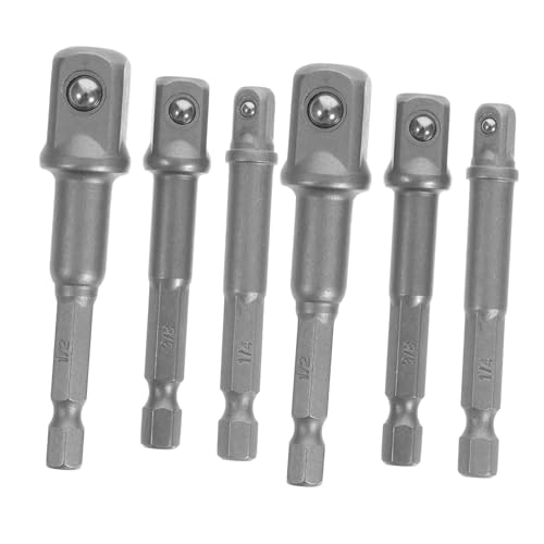 DONFAMDS 6 Stück Teiliges Stecknuss adapter set Sechskantschaft Bohrmaschinen schlagschrauber adapter aus Langlebigem Stahl für Einfache Verbindungsumwandlung und Effizientes Schrauben von DONFAMDS