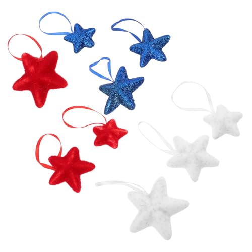 DONFAMDS 9stücke Teiliges Patriotische Sternanhänger Rot Weiß Blau Hängende Dekoration Für Unabhängigkeitstag Für Innen Und Außendekoration Bei Festen Und Feiern DONFAMDS 9stücke Teiliges Patriotische Sternanhänger Rot Weiß Blau Hängende Dekoration Für Unabhängigkeitstag Für Innen Und Außendekoration Bei Festen Und Feiern von DONFAMDS