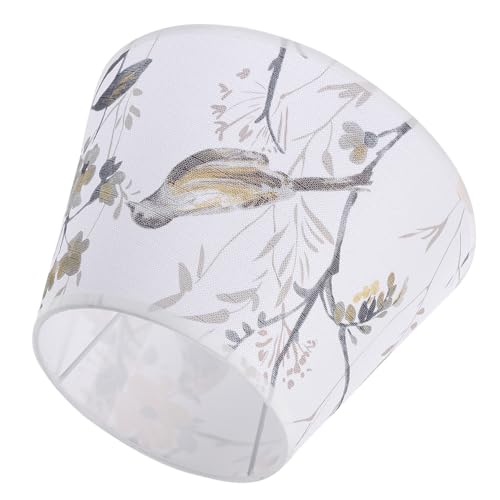 DONFAMDS Blumenmuster Lampenschirm aus Stoff Vogelmotiv Dekorativer Lampenschirm Ersatz für Tischlampe Fassung Vintage Stil Wohnzimmer Schlafzimmer von DONFAMDS