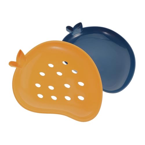 DONFAMDS Doppelstöckiges Abtropfkorb aus Kunststoff Stabiles Spülkorb für Obst Gemüse und Reis Blau rotes Design Multifunktionale Salatschale für Küche und Esstisch Wiederverwendbar von DONFAMDS