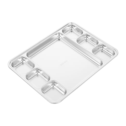 DONFAMDS Edelstahl Geteilte Servierplatte Fächer Bruchsicher Robust Für Camping Picknick Outdoor Frühstück Mittagessen von DONFAMDS