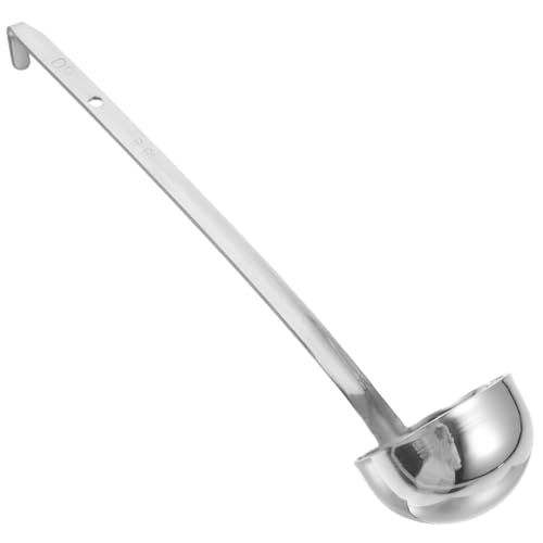 DONFAMDS Edelstahl Suppenkelle mit Haken Messlöffel Langlebiger Ergonomischer Griff Hitzebeständig Multifunktional für Küche Buffet Party und Restaurant Wiederverwendbar Präzise Dosierung von DONFAMDS