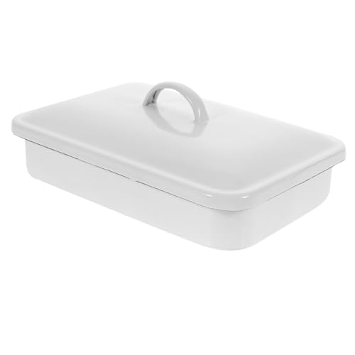 DONFAMDS Emaille Backblech Weiß Dickwandiges Kratzfestes Multifunktionales Ofenblech für Backofen und Grill Vielseitige Antihaftbeschichtete Auflaufform für Braten Servieren und DONFAMDS Emaille Backblech Weiß Dickwandiges Kratzfestes Multifunktionales Ofenblech für Backofen und Grill Vielseitige Antihaftbeschichtete Auflaufform für Braten Servieren und von DONFAMDS