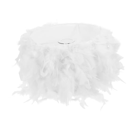 DONFAMDS Fluffy Lampenschirm Ersatz Lampenschirm aus Federoptik Stoff für Tischlampe Stehlampe Schlafzimmer Wohnzimmer von DONFAMDS