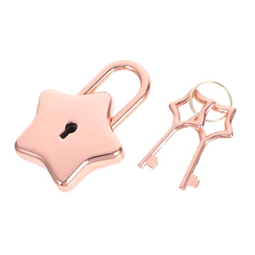 DONFAMDS Fünfzackiger Schlosssatz Metall mit Schlüssel für Notizbuch Tagebuch Rucksack Vielseitiges Diy Zubehör Roségold DONFAMDS Fünfzackiger Schlosssatz Metall mit Schlüssel für Notizbuch Tagebuch Rucksack Vielseitiges Diy Zubehör Roségold von DONFAMDS