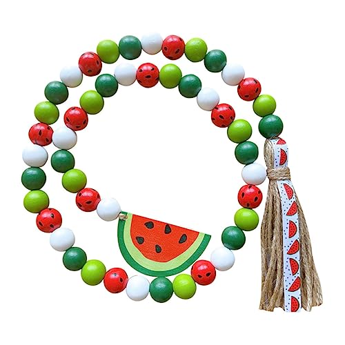 DONFAMDS Girlande aus Wassermelonenholzperlen Schlafzimmer Dekoration wandverkleidung Wassermelonen-Sommerdekoration Schmuck im Haushalt Perlengirlande mit Quaste Hanfseil Colorful DONFAMDS Girlande aus Wassermelonenholzperlen Schlafzimmer Dekoration wandverkleidung Wassermelonen-Sommerdekoration Schmuck im Haushalt Perlengirlande mit Quaste Hanfseil Colorful von DONFAMDS