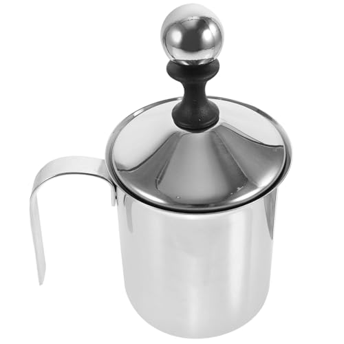 DONFAMDS Handbetriebener Milchaufschäumer Doppelmesssystem für Cappuccino und Verschiedene Milchsorten Leicht zu Bedienen Langlebig und Spülmaschinenfest von DONFAMDS