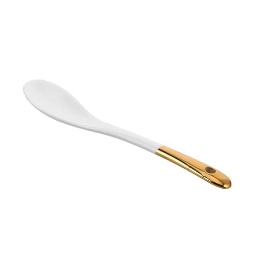 DONFAMDS Vintage Europäischer Stil Porzellan Kaffeelöffel Mit Goldrand Eleganter Teelöffel Für Desserts Joghurt Und Suppen Handwerkliche Qualität Vielseitig Einsetzbar Für von DONFAMDS
