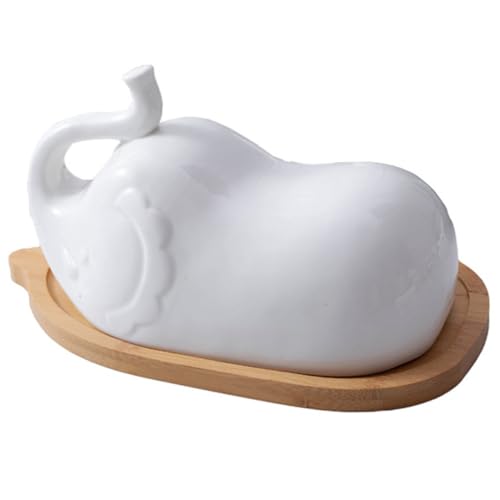 DONFAMDS Keramik Butterdose Elefantenform mit Abnehmbarem Holzdeckel Eleganter Butterhalter für Haushalt und Heimküchendekoration Spülmaschinengeeignet Vielseitig für Butteraufbewahrung DONFAMDS Keramik Butterdose Elefantenform mit Abnehmbarem Holzdeckel Eleganter Butterhalter für Haushalt und Heimküchendekoration Spülmaschinengeeignet Vielseitig für Butteraufbewahrung von DONFAMDS