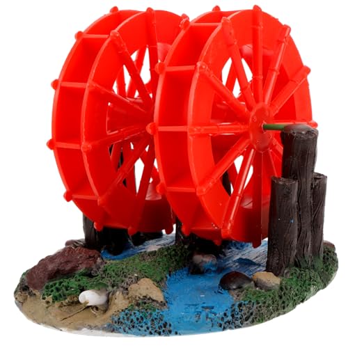 DONFAMDS Künstliches Wasserwheel Aquarium Dekoration Resin Ornament für Aquarien für Betta Fischverstecke Langlebig und Verbessert die Energie im Fischtank von DONFAMDS