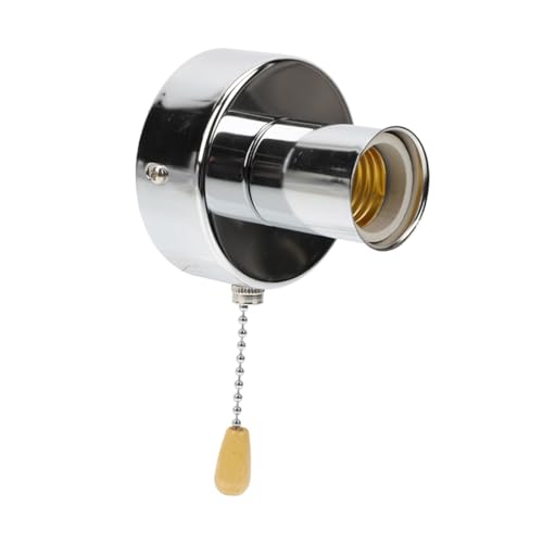 DONFAMDS Lampenfassung mit Zugschnur aus Edelstahl Pull string Lampensockel für Wand Deckenleuchten Einfache Installation Langlebig Praktischer Schalter für Retro wandleuchten von DONFAMDS