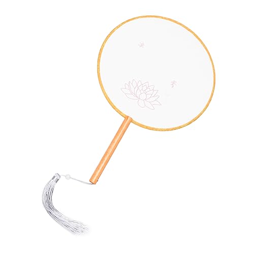 DONFAMDS Materialien zur Fanherstellung Mannschaft Stickerei Seide Embroidery lotusal onshave Geschenkideen handgefertigtes Fan-Kit Hölzern Weiß von DONFAMDS