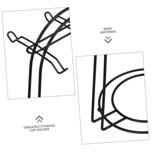 DONFAMDS Metall Kaffeetassenhalter mit Untertassenablage Robuster Cup Rack Stand aus Stahl Platzsparend für Küche und Büro Organisiert Teller Langlebig und Rostbeständig Schwarz von DONFAMDS