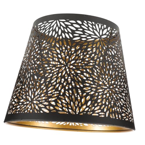 DONFAMDS Metall Lampenschirm Hohles Design Reusable Lamp Shades Für Schlafzimmer Tischlampe Hängelampe Modern Minimalistisch Schwarz Mit Goldenem Innenmuster DONFAMDS Metall Lampenschirm Hohles Design Reusable Lamp Shades Für Schlafzimmer Tischlampe Hängelampe Modern Minimalistisch Schwarz Mit Goldenem Innenmuster von DONFAMDS