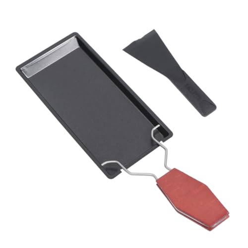 DONFAMDS Mini Käsegrill Set mit Holzgriff Antihaft bakeware Tragbares Camping Kochgeschirr mit Kleinem Spatel und Schwarzem Ofenrost Hitzebeständig für Käsefondue und Outdoor Grillen von DONFAMDS