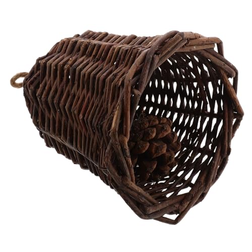 DONFAMDS Gewebte Rattan-Glocke Hängendes Ornament Mit Glockenform Fensterdekoration Rustikale Zimmerdekoration Handwerk von DONFAMDS