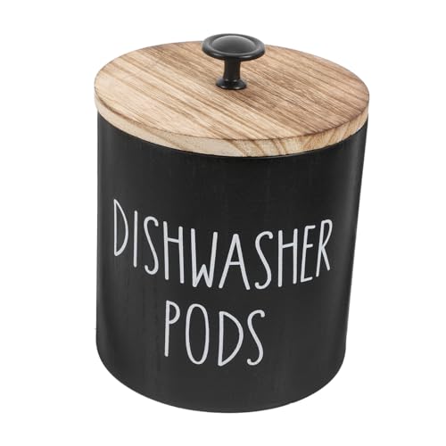 DONFAMDS Runde Holz-aufbewahrungsbox für Spülmaschinentabs mit Deckel Robuster Geschirrspüler-organizer Multifunktionaler Küchenbehälter für Duftperlen und Haushaltsgegenstände Stilvoll von DONFAMDS