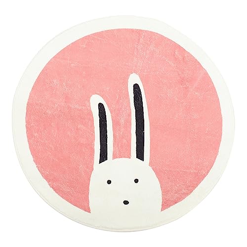 DONFAMDS Runder Spielteppich mit Tierdesign für Lustiger und Sicherer Teppich für Spielbereiche rutschfest Waschbar für Kinderzimmer und Krabbelmatte von DONFAMDS
