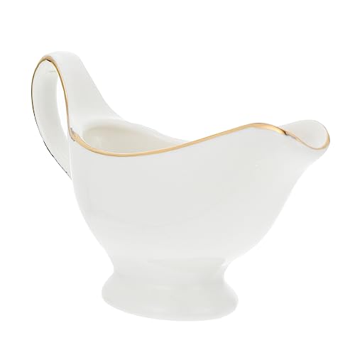 DONFAMDS Sauciere mit Goldrand Keramik Sauce Container für Saucen Gewürze zum Servieren von Dips Desserts und Suppen Perfektes Küchenaccessoire von DONFAMDS