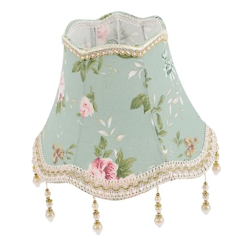 DONFAMDS Vintage Lampenschirm mit Perlen Stoff Tischlampe Dekorative Lampenabdeckung für Schlafzimmer Wohnzimmer Robust Langlebig Elegante Quasten von DONFAMDS