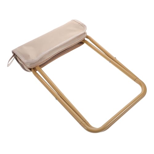 DONFAMDS Tragbare Bank Tragbarer Klapphocker Mini-hocker Klappstuhl Faltbarer Sitzstuhl Camping-klapphocker Campinghocker Zusammenklappbar Tragbarer Leichter Stuhl Khaki Stahlrohr von DONFAMDS