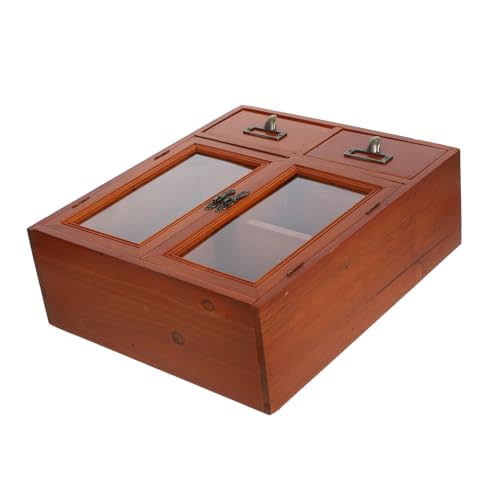 DONFAMDS Vintage Wand Schrank aus Stabilem Holz mit Doppelter Tür Rustikales Design Multifunktionaler Stauraum Platzsparend und Robust für Schlafzimmer und Wohnzimmer von DONFAMDS