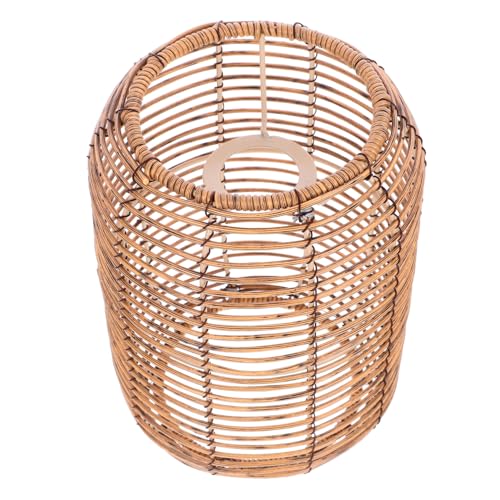 DONFAMDS Woven Lampenschirm im Vintage stil Rustikaler Deckenlampenschirm aus Kunststoff und Eisen Handgewebter Pendelleuchten schirm Einfach zu Montieren Vielseitig für Wohn Esszimmer von DONFAMDS