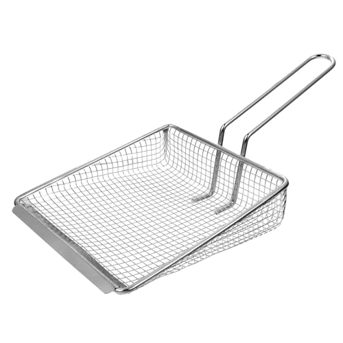 DONFAMDS frittiertes Serviersieb fritierkorb Frying basket French fry basket Drahtsieb Entleeren multifunktionswerkzeug Mehrzweck-Aufbewahrungskorb Küchenbratenkorb Rostfreier Stahl Silver von DONFAMDS