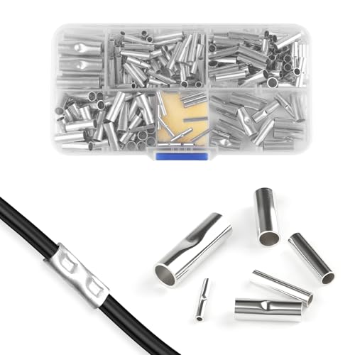 200 Stück Stoßverbinder Stossverbinder Nicht Isoliert – Kabelverbinder Aus Kupfer In 6 Größen – Silberne Kabel Quetschverbinder Für Elektrische Verbindungen Und Crimp-Anwendungen von DONGFENGLION