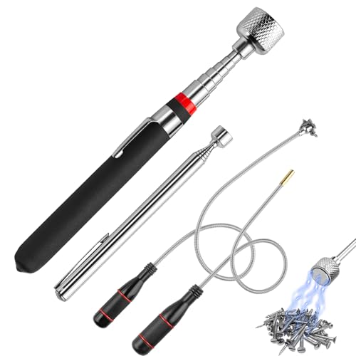 4 Stück Flexibler Stabmagnet Set, Magnetstab Teleskopmagnet Mit Starkem Magnet, Magnet Teleskopstab Biegsam Teleskop Magnet Stab, Extra Starkes Magnetheber Werkzeug Für Auto, Werkstatt, Zuhause von DONGFENGLION
