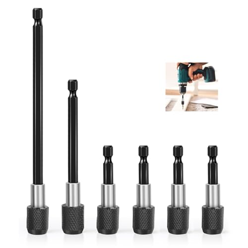 Bithalter Magnetisch 6er Set – Bit Verlängerung 1/4" Sechskant 60/100/150mm – Magnetischer Bithalter mit Schnellwechsel & Bit Halter für Bohrmaschine, Akkuschrauber, Schraubendreher von DONGFENGLION