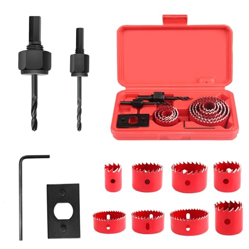 Lochsäge, 12PCS Lochkreissäge mit Aufbewahrungsbox, Dosenbohrer Lochbohrer Set Ø19mm-64mm, Lochsäge Holz mit Sechskant Schaft,Ideal zum Holz, PVC, Kunststoff, Gipskarton, Aluminiumblech 0.5mm Lochsäge, 12PCS Lochkreissäge mit Aufbewahrungsbox, Dosenbohrer Lochbohrer Set Ø19mm-64mm, Lochsäge Holz mit Sechskant Schaft,Ideal zum Holz, PVC, Kunststoff, Gipskarton, Aluminiumblech 0.5mm von DONGFENGLION