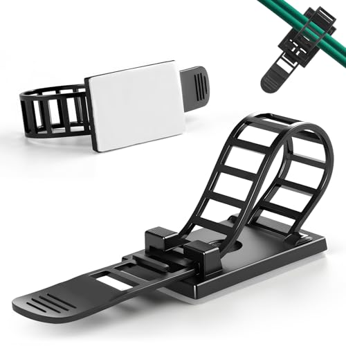 Kabelhalter, 50 Stück Kabelklemmen Selbstklebend Groß – Verstellbare Kabelclips Selbstklebend Zur Kabelführung – Starke Kabelschellen Ohne Bohren Für Zuhause, Büro & Auto – Schwarz von DONGFENGLION